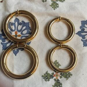 Elegant Gold Hoop Clip-On Earrings Set